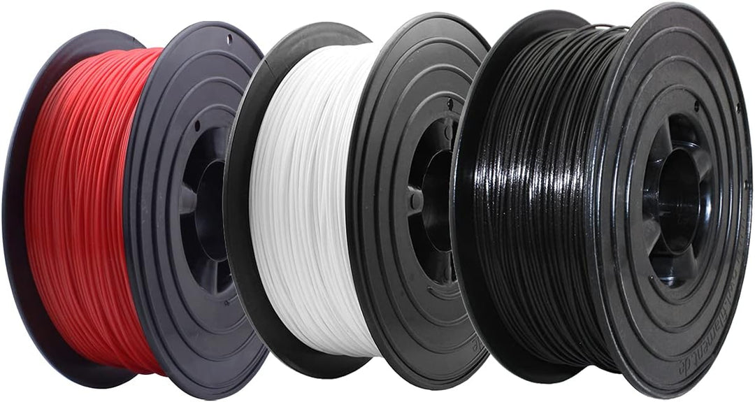3D Drucker PLA Filament 3x 1kg 1,75mm Made in Germany (Rot, Schwarz, Weiss)