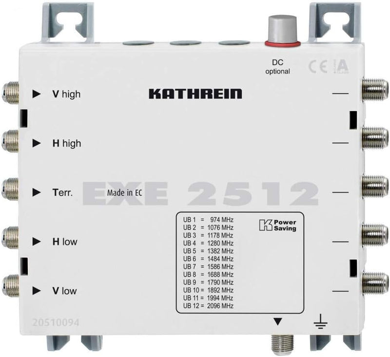 Kathrein EXE 2512 Einkabel Multischalter 5 auf 1x12, Weiss