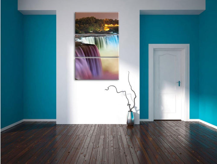 Pixxprint Beeindruckende Niagara Fälle als Leinwandbild | Grösse: 3 Teilig (120x80) | Wandbild| Kuns