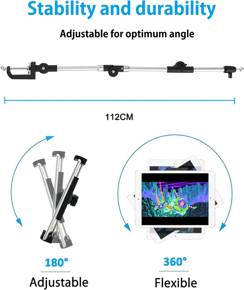 Oilcan Tisch Tablet Halterung Höhenverstellbar, Heavy Duty Aluminium Bett Tablet Ständer mit Faltbar