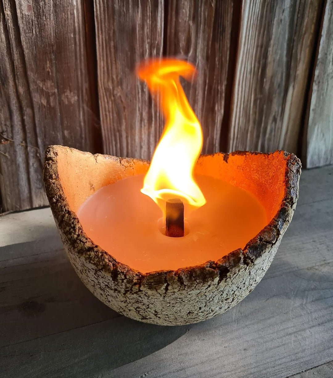 Gartenfeuer mit Dauerdocht | Tischfeuer | Gartenkerze | Handmade | Gartenfackel