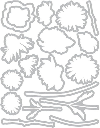 Sizzix 661613 Framelits Stanzschablonen-Set, Blumengarten und Mini-Blumenstrauss (18 Stanzformen) Pa