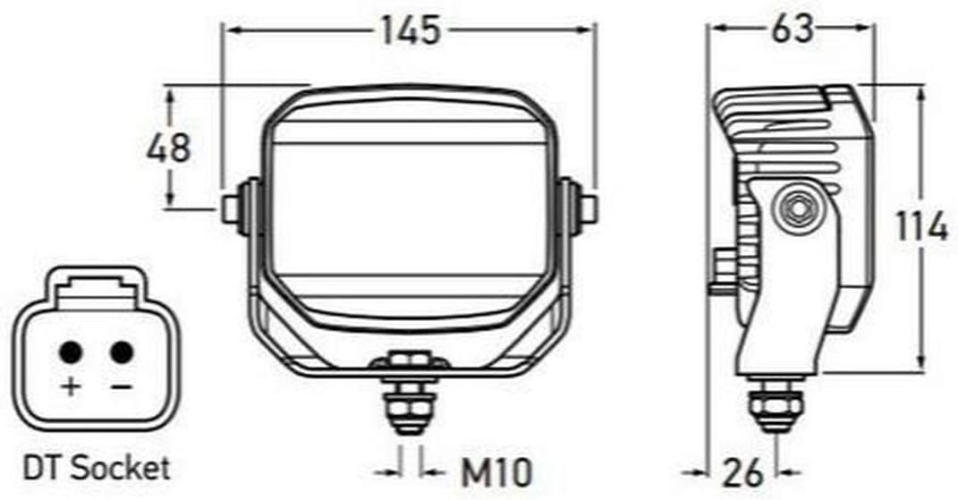 HELLA - LED-Rückfahrscheinwerfer - Power Beam 1000 - 24/12V - Anbau - stehend - Stecker: DEUTSCH Ste