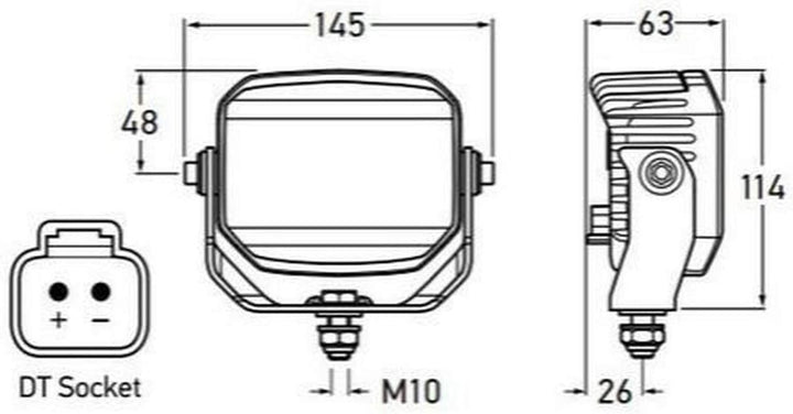 HELLA - LED-Rückfahrscheinwerfer - Power Beam 1000 - 24/12V - Anbau - stehend - Stecker: DEUTSCH Ste