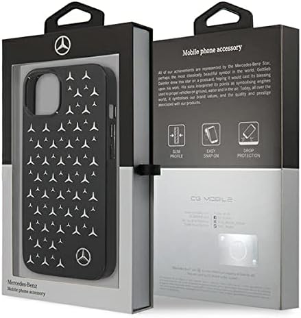 Mercedes MEHCP13SESPBK Hülle für iPhone 13 Mini 5,4" schwarz Silver Stars Pattern