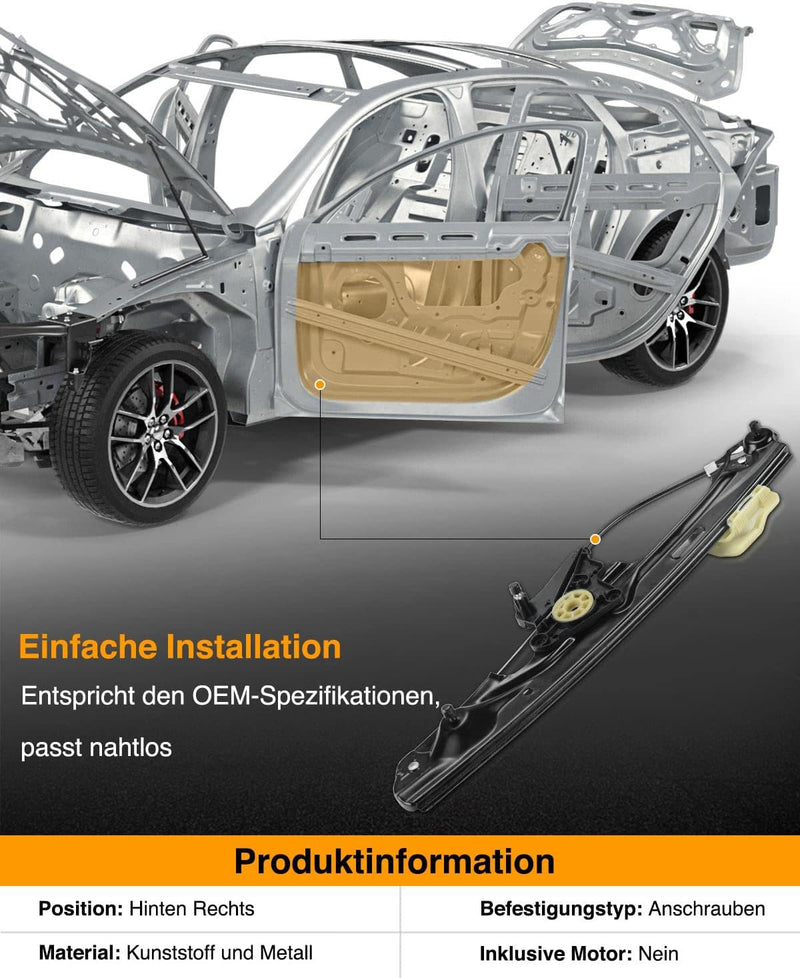 Frankberg Fensterheber Hinten Rechts Kompatibel mit X3 F25 SUV 1.6L-3.0L 4/5-Türer 2013-2017 5135735