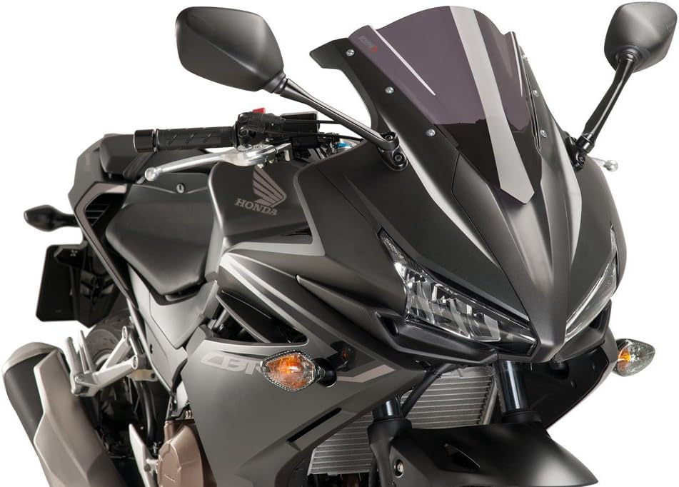 Puig 8903 F Racing Bildschirm für Honda CBR500R 16 '– 17', Dark Smoke Stärk getönt, Stärk getönt