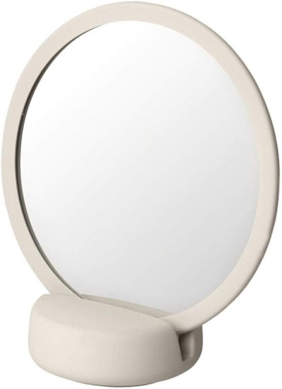 Blomus - SONO - Kosmetikspiegel - Moonbeam/Weiss - Keramik/Silikon - (HxBxT) 185 x 90 x 170mm, One S