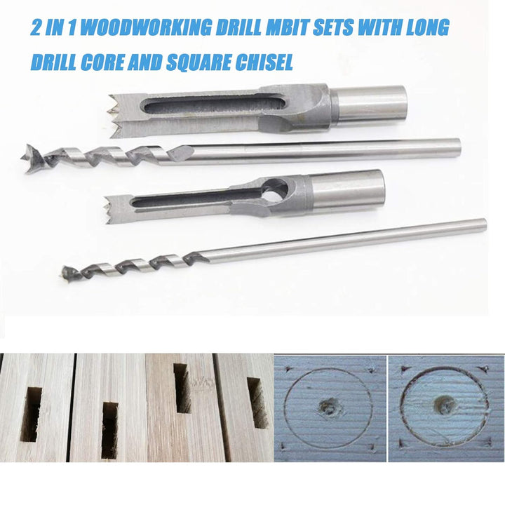 CDIYTOOL Vierkant-Lochbohrer-Sets, Holzbearbeitung Vierkantbohrer-Set, HSS-Holz-Stemmeissel-Senker D
