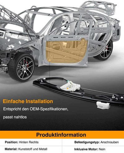 Frankberg Fensterheber Hinten Rechts Kompatibel mit X5 E70 Alle Motoren SUV 2006-2013 51357166382