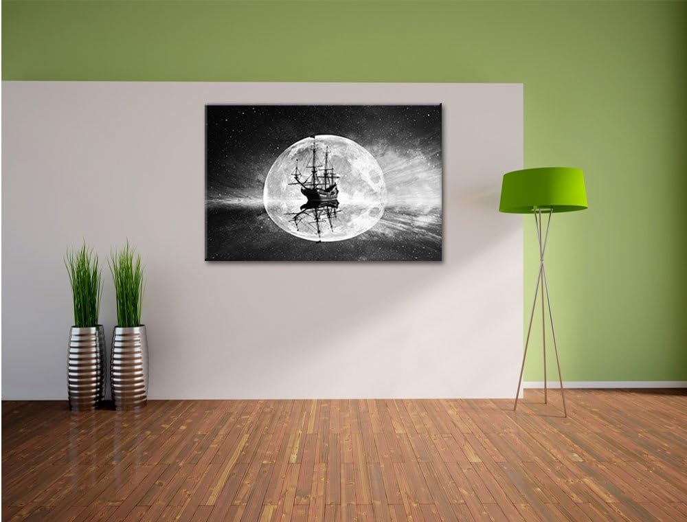 Pixxprint Geisterschiff im Weltall als Leinwandbild/Grösse: 100x70 cm/Wandbild/Kunstdruck/fertig bes