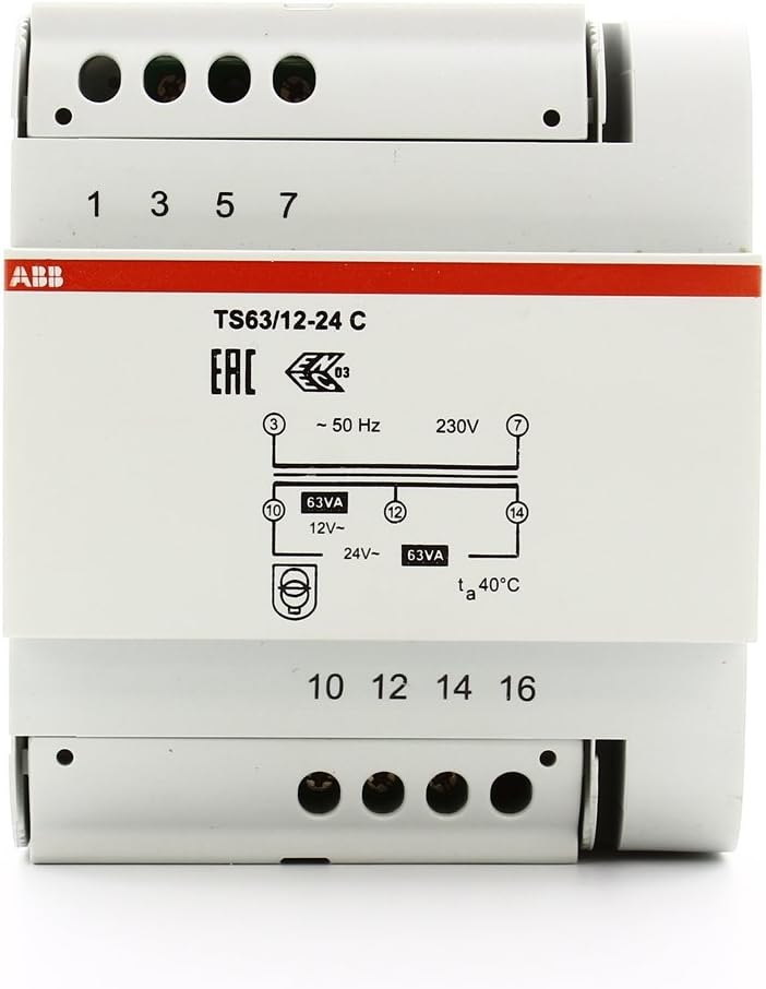 ABB TS63/12-24C Trafo 63VA 12-24V, Weiss