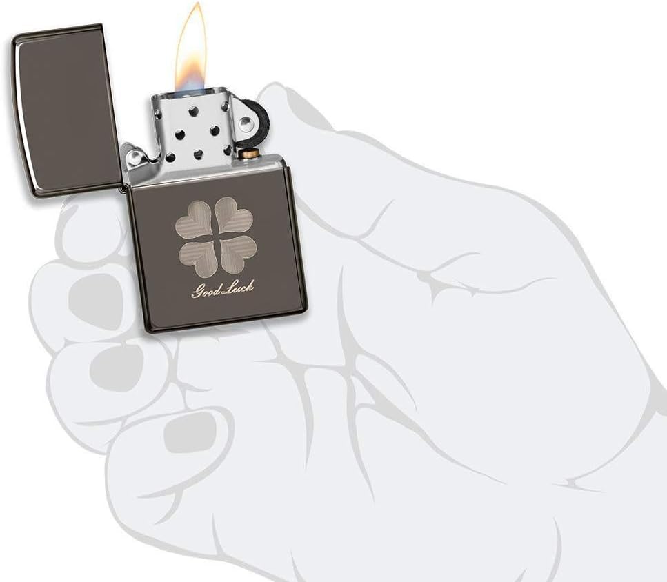 Zippo Feuerzeug Clover Black Ice, Black Ice