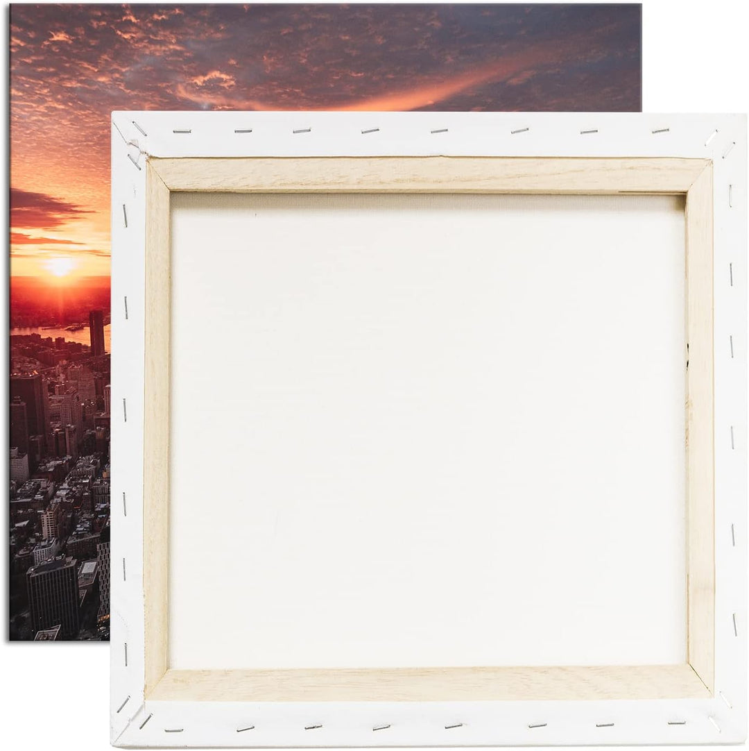deyoli Skyline bei Sonnenuntergang Format: 60x60 cm als Leinwandbild, Motiv fertig gerahmt auf Echth