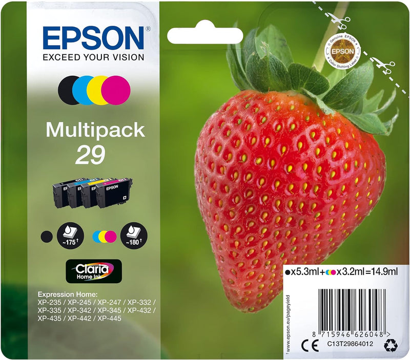 Epson Multipack Fraise - Tinte Claria Home Schwarz Cyan Magenta Gelb Einzeln, Einzeln