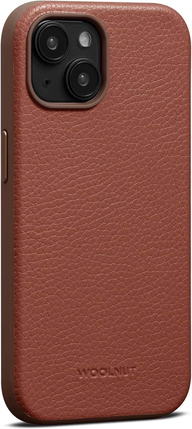 Woolnut Leder Hülle Case für iPhone 15 - Cognac Braun iPhone 15 Braun, iPhone 15 Braun