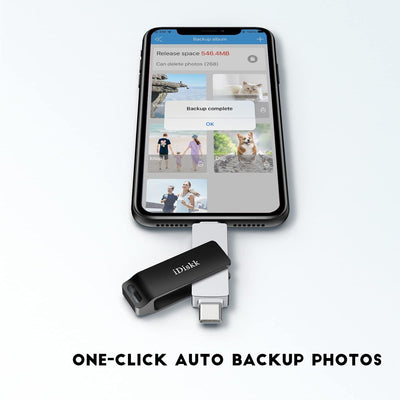 iDiskk 256G Type-C auf Lightning USB-Fotostick für iPhone, MFi-zertifizierter 2-in-1-Speicherstick f