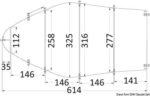 Osculati Persenning, universal 550/610 x 240 cm grau 300D