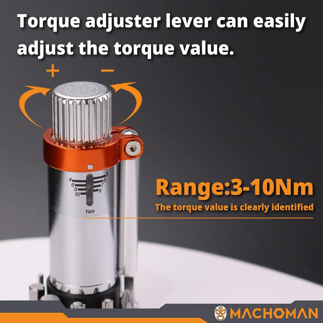 MACHOMAN TQW011 11 Pieces Torque Wrench Adjustable 3-10Nm, within +/- 5% genau, geeignet für Bike, T