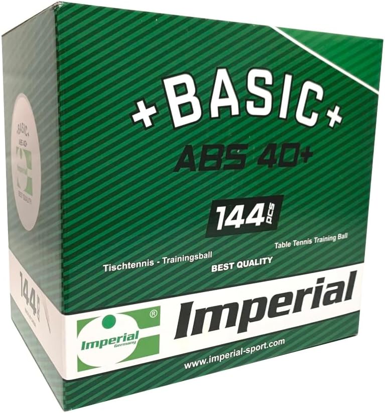 Imperial ABS Basic 40+ Tischtennisball | Plastik | Weiss | Trainingsball 144, 144