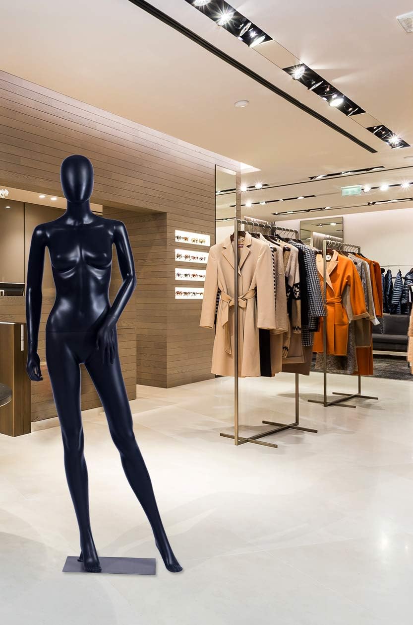 Eurotondisplay Frau FC-4Black Schaufensterpuppe matt schwarz ohne Gesicht Arme und Kopf Schaufenster