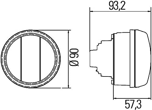 HELLA - Blinkleuchte - 90mm - Hybrid - 24V - Einbau/Schraubanschluss - vorne - Menge: 1 - 2BE 010 10