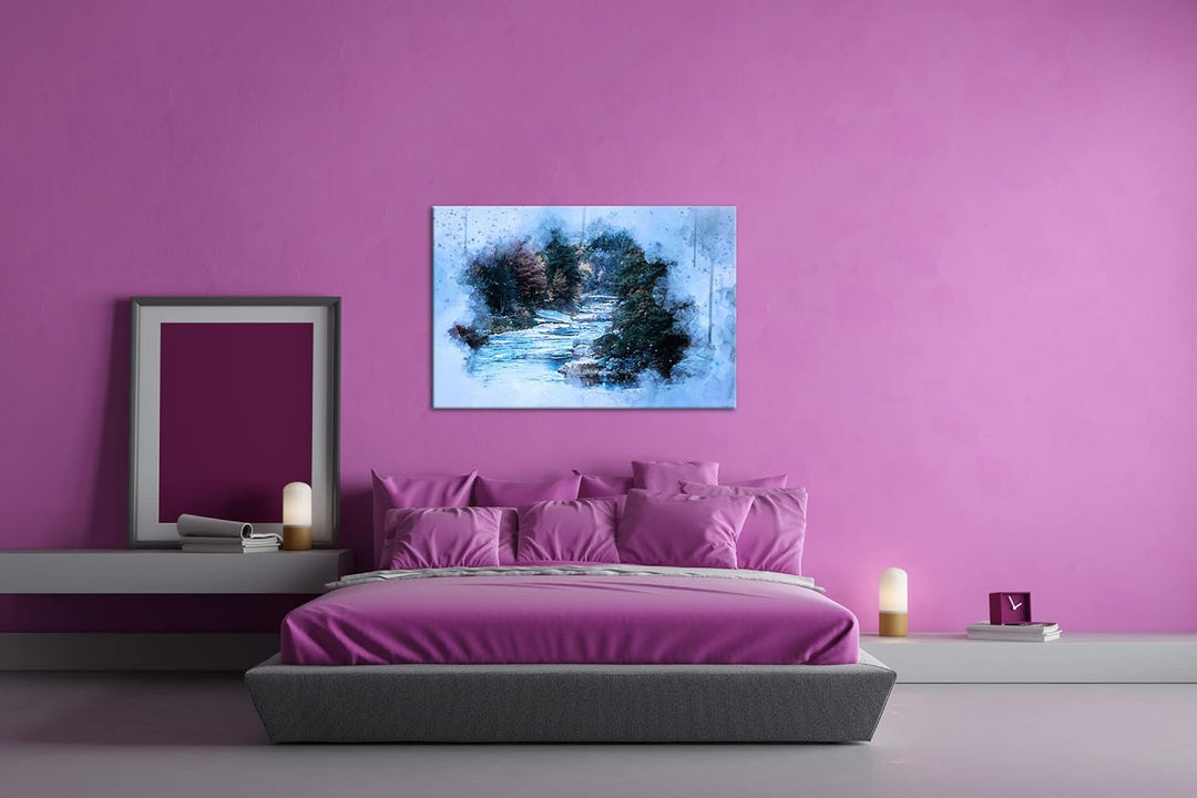 deyoli Flusslauf im zauberhaften Wald Format: 80x60 als Leinwandbild, Motiv fertig gerahmt auf Echth
