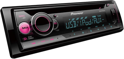 Pioneer DEH-S220UI , 1DIN RDS-Autoradio mit roter Tastenbeleuchtung , Display weiss , Android-Unters