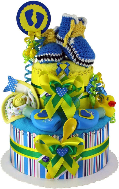 MomsStory – Windeltorte Junge | DIY Windelgeschenk | Baby-Geschenk zur Geburt Taufe Babyparty | Baby