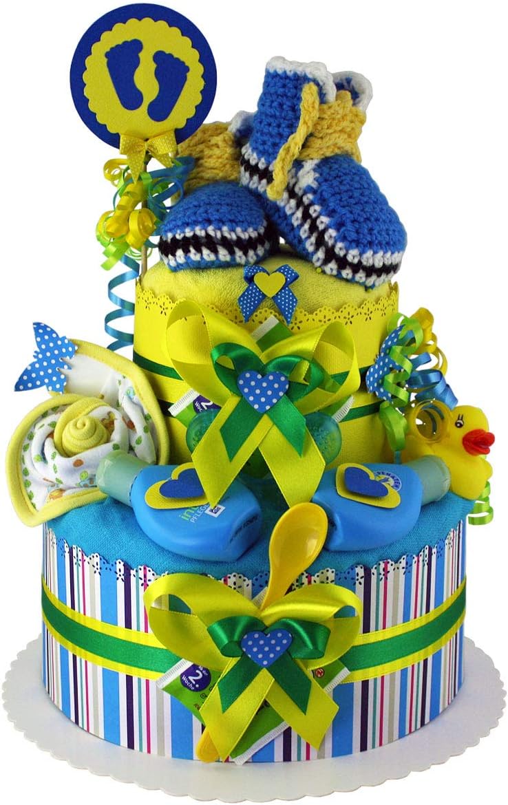MomsStory – Windeltorte Junge | DIY Windelgeschenk | Baby-Geschenk zur Geburt Taufe Babyparty | Baby