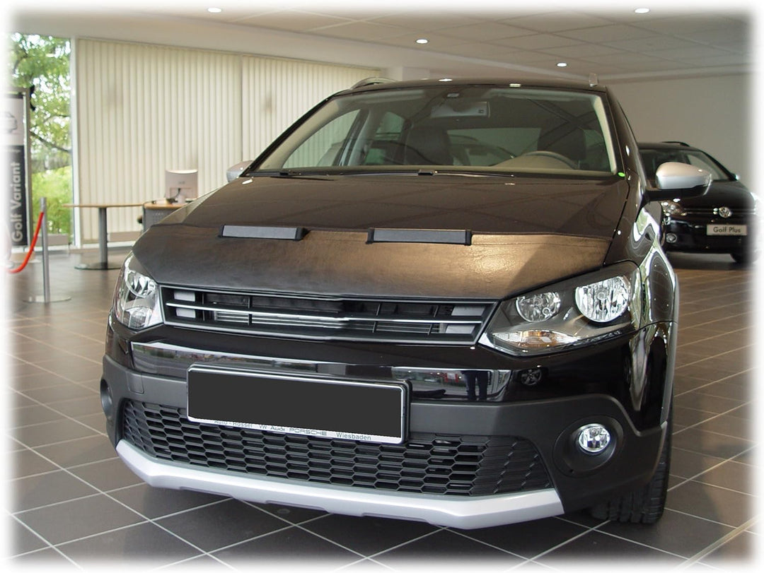 CARBON OPTIK AB-00697 Auto Bra kompatibel mit VW Polo 5 Typ 6R 6C Clean (ohne Emblem) Haubenbra Stei