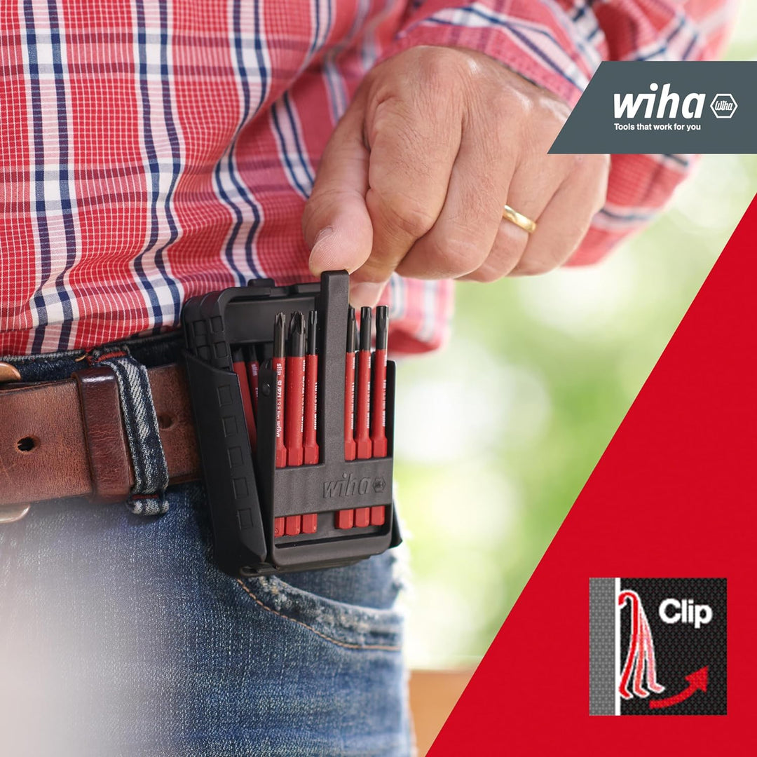 Wiha Bit Set slimBit electric Schlitz, Phillips 6-tlg. inkl. I slimBit-Box I flexibel, kompakt, mobi