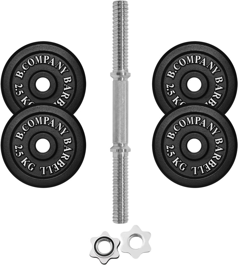 Guss Kurzhantel-Set 12,5Kg (1 x Kurzhantelstange 35cm und 4x2,5Kg Hantelscheiben) Hantelset Hanteln