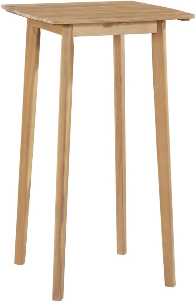 tidyard Bar-Set 5-TLG. Sitzgruppe aus Massivholz und Poly Rattan, Braun und Hellgrau, inkl 1 Bartisc
