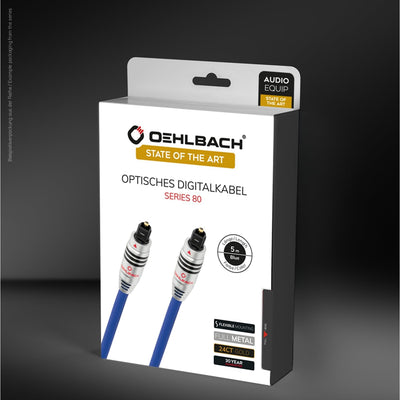 OEHLBACH Series 80 - High-End optisches Digitalkabel mit vollmetall Toslink-Stecker (Digital-Audioka