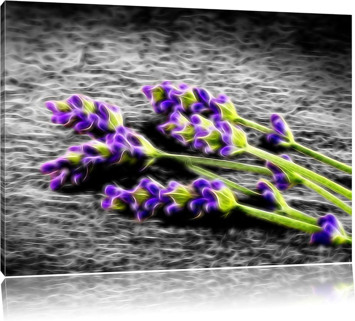 schöner Lavendel auf Stamm Format: 100x70 auf Leinwand, XXL riesige Bilder fertig gerahmt mit Keilra