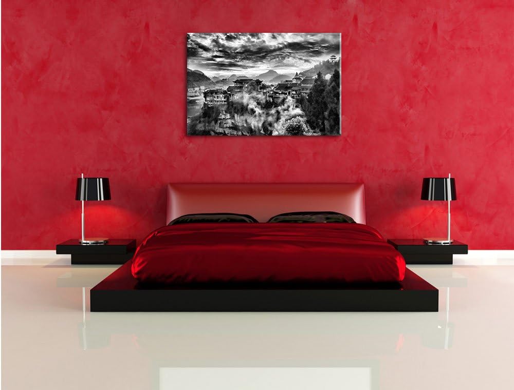 Pixxprint Gigantisches Dorf in China als Leinwandbild/Grösse: 100x70 / Wandbild/Kunstdruck/fertig be