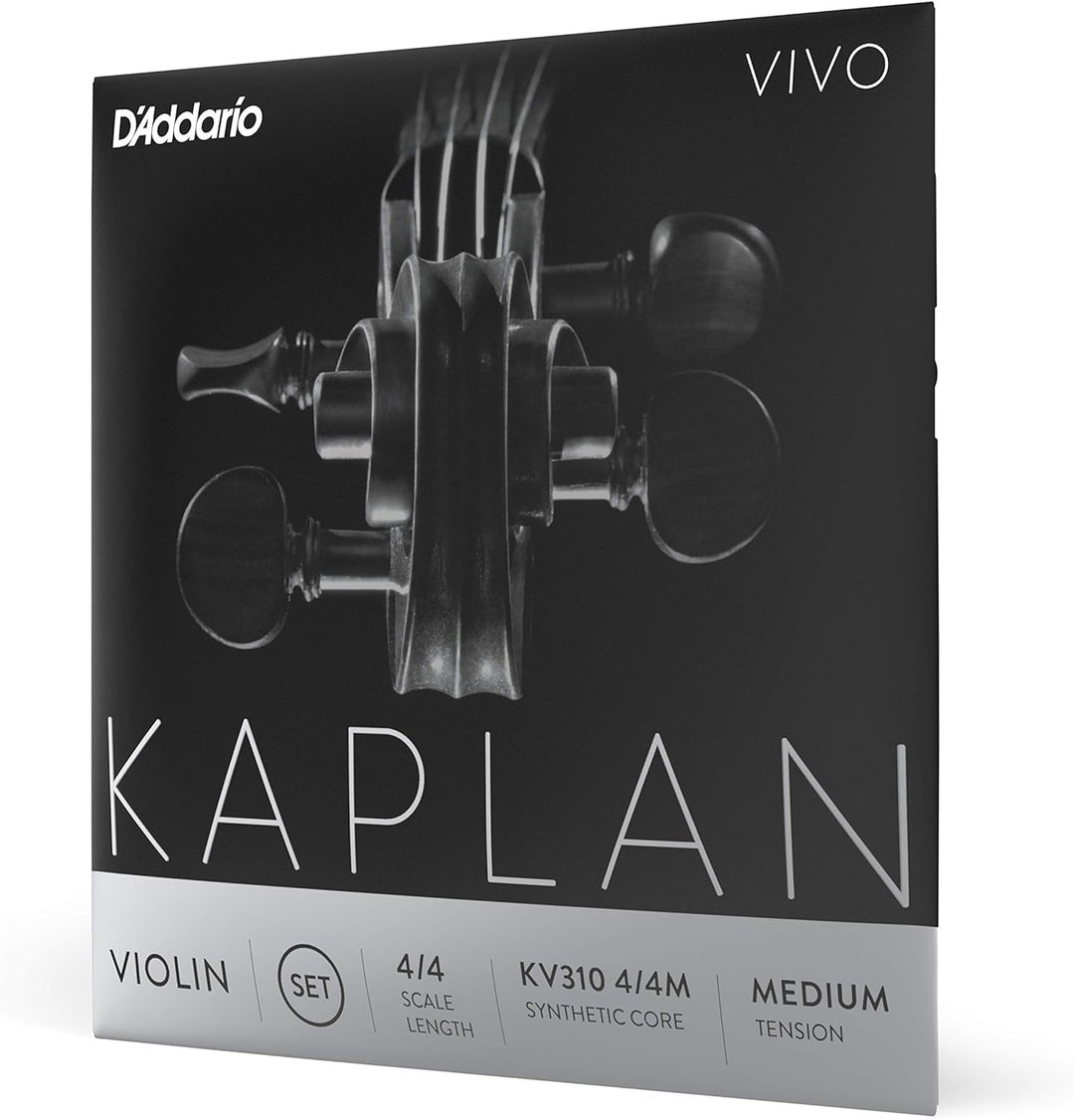 D'Addario Kaplan Vivo Violinsaiten - Vollständiger Satz - KV310 4/4M - Violinsaiten - 4/4 Skala, Mit