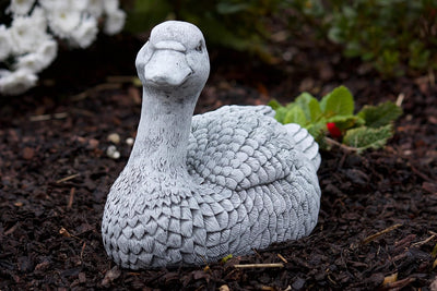 stoneandstyle Steinfigur natürliche Ente, massiver Steinguss, Frost- und wetterfest