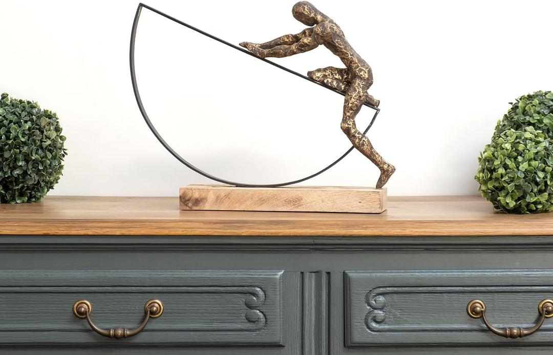 Moritz Skulptur I Turner I 43 x 9,5 x 32 cm I Holzdeko I Skulpturen Deko I Modern I Wohnzimmer I aus