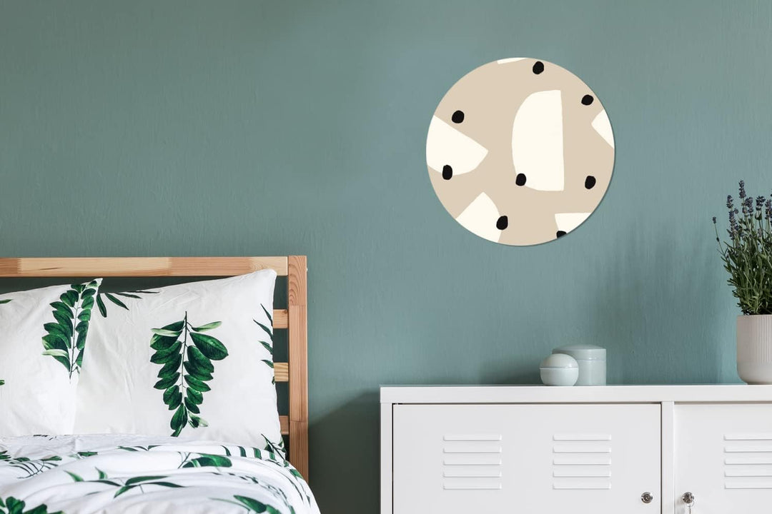 MuchoWow Wandbild Rund Wanddeko Deko Wohnzimmer Bilder 30x30 cm Pastell - Abstrakt - Design, 30x30 c