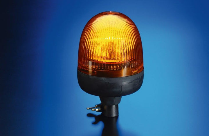 HELLA - Halogen-Rundumkennleuchte - Rota Compact - 24V - gelb - Rohrstutzen, flexibel - Menge: 1 - 2