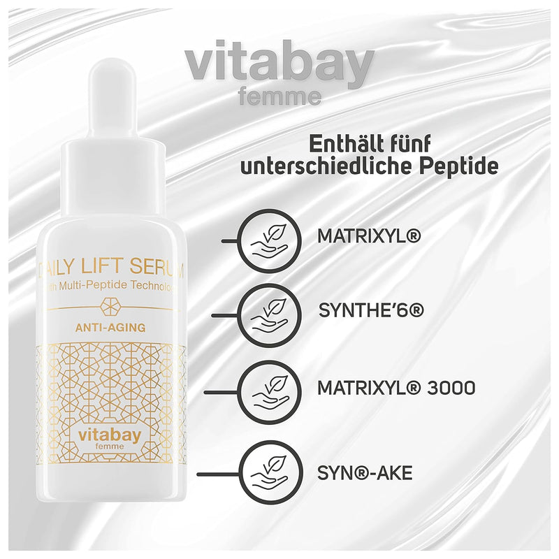Vitabay Daily Lift Serum 50 ml • Mit Multi-Peptid Technologie für starken Lifting- und Anti-Aging Ef