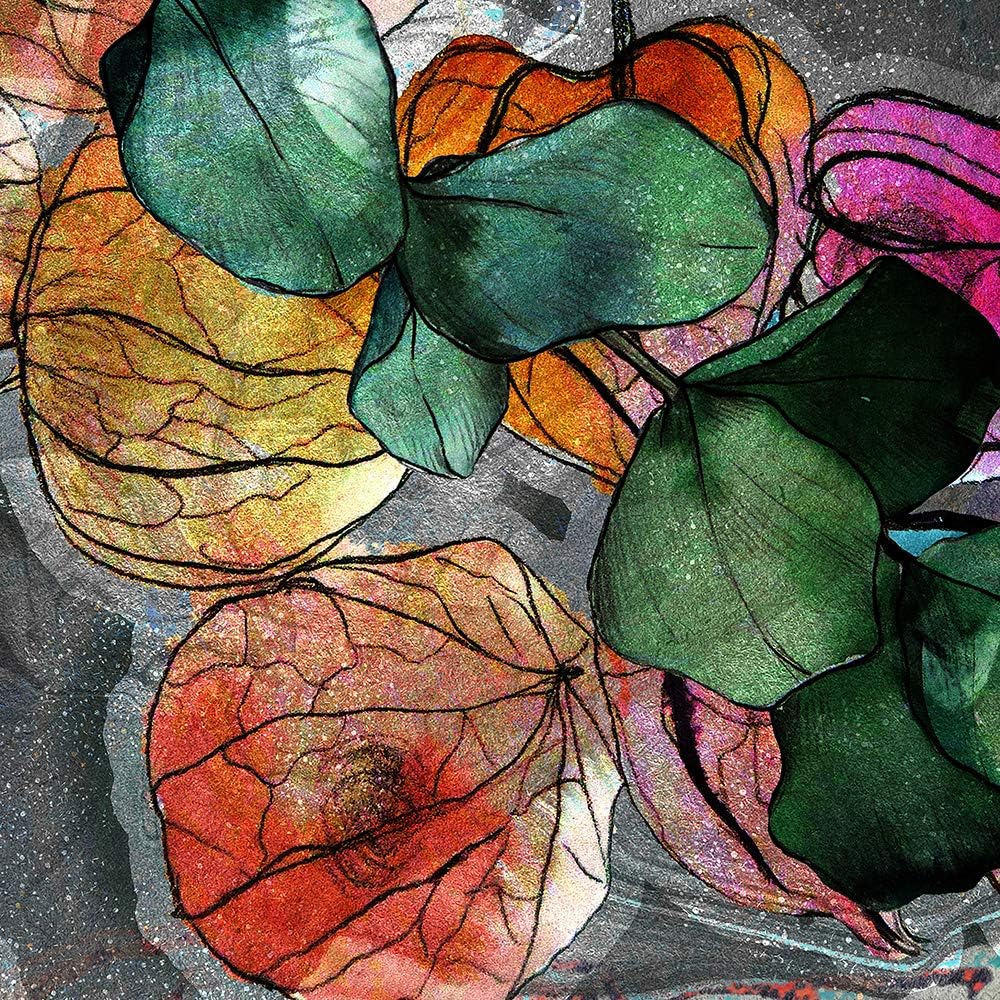 Feeby Wanddeko 5 teile Blätter Bilder modern Design mehrfarbig 150x100 cm Deco panel150x100 cm M, De