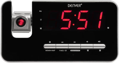 Denver CRP-618 Uhrenradio (Wecker, PLL FM Radio, Display 3,0cm (1,2 Zoll), Projektion)