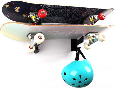 WANLIAN Skateboard Wandhalterung Display Rack, Double Skateboard Wandregal Display Rack mit Aufbewah