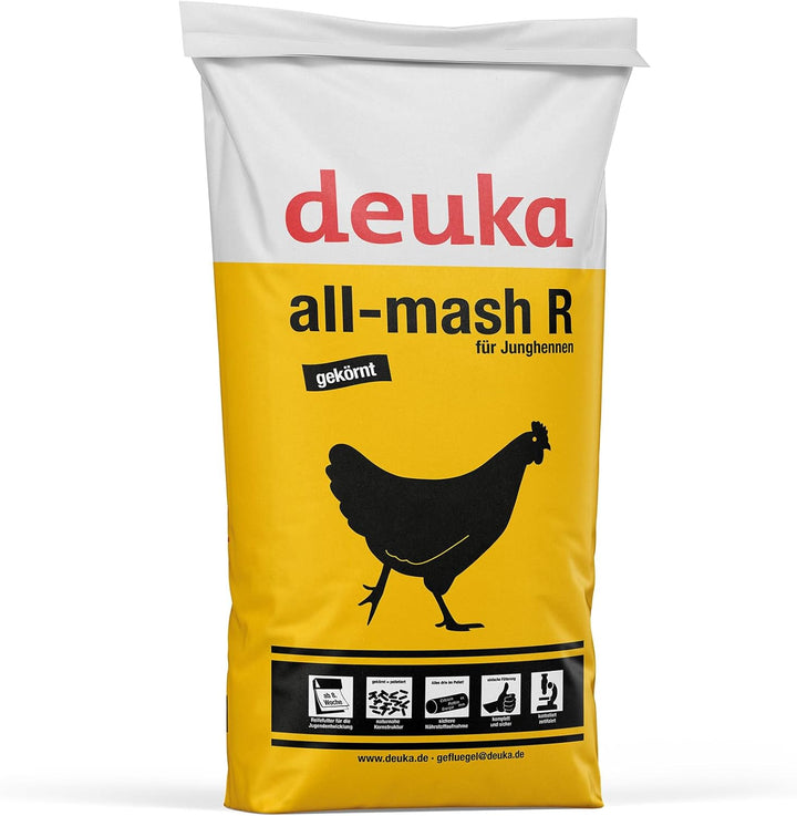deuka All-mash R 25 kg gekörnt | Aufzuchtfutter für Junghennen | ab der 8. Lebenswoche | Junghennenf