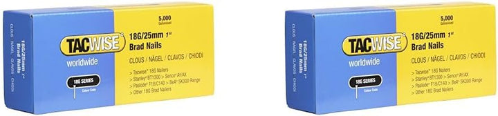 Tacwise 0396 Stauchkopfnägel Brad Typ 18G / 25 mm, verzinkt, 5.000 Stück (Packung mit 2)