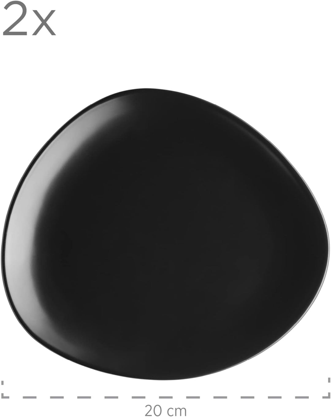 Mäser Tellerset, Keramik GLENDALE, 26 centimeters, Schwarz / Weiss / Grau Teller-Set Flach, Teller-S