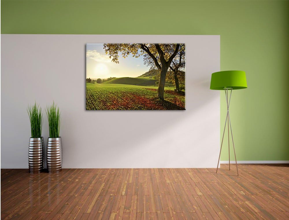 Landschaft im Herbst, Format: 100x70 auf Leinwand, XXL riesige Bilder fertig gerahmt mit Keilrahmen,